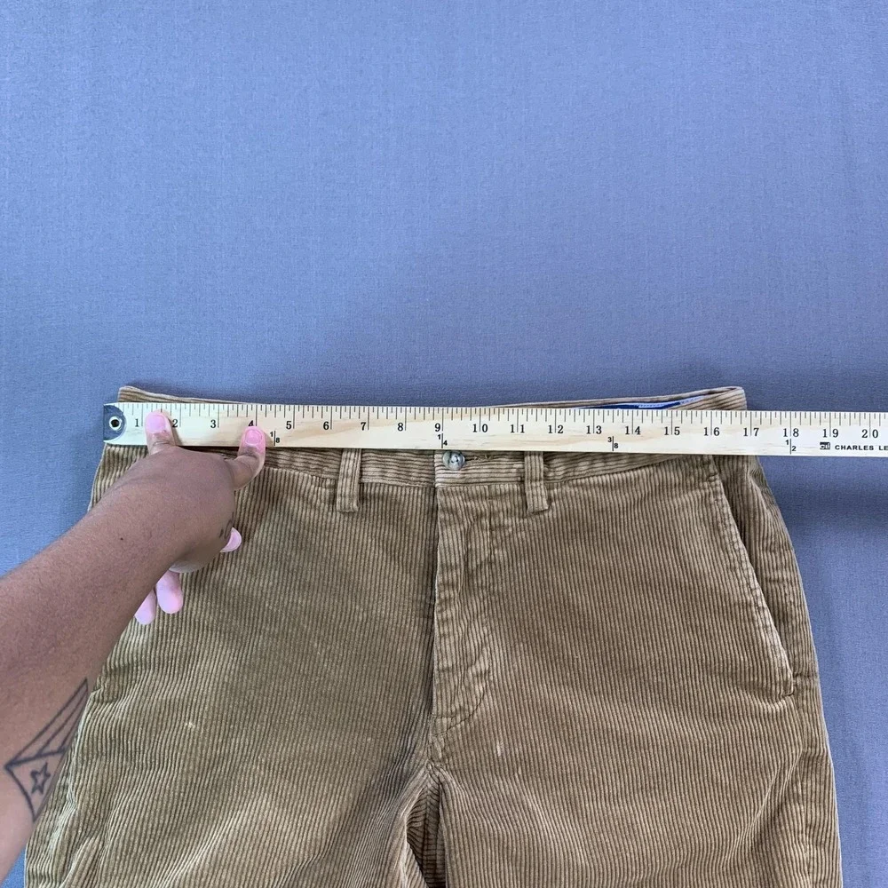 Polo Ralph Lauren Pants Mens 33x30 (33x29) Brown Corduroy Chino Stretch Straight